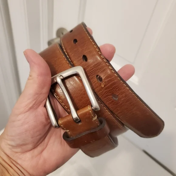 Fossil "Joe" Brown Leather Belt Size 38, Casual, Classic - Picture 8 of 13